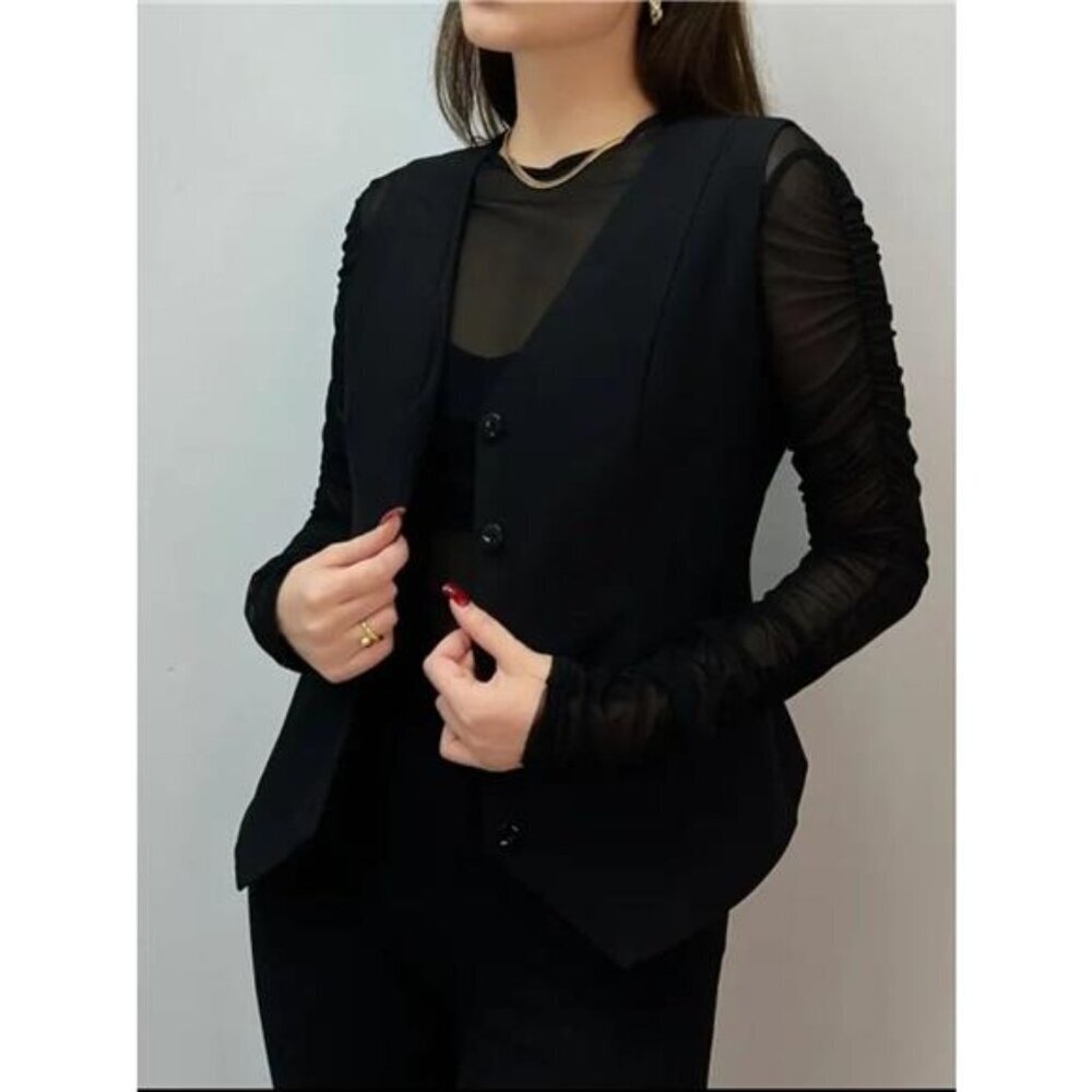 Button-Front Vest Coat - Picture 2 of 8